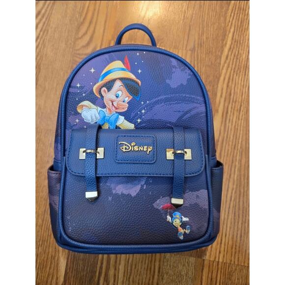 NWT Disney Pinocchio Jiminy Cricket Wondapop Pebbled Faux Leather Mini Backpack - Picture 1 of 7